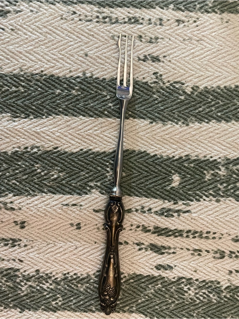Ornate vintage silver fork